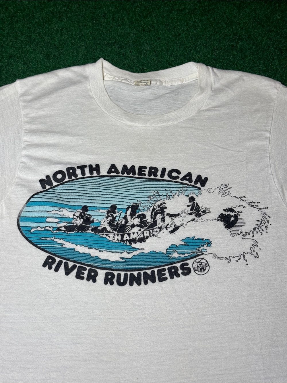 Vintage 70s 80s North American River Runners T-shirt, Americana Rowing (Medium)